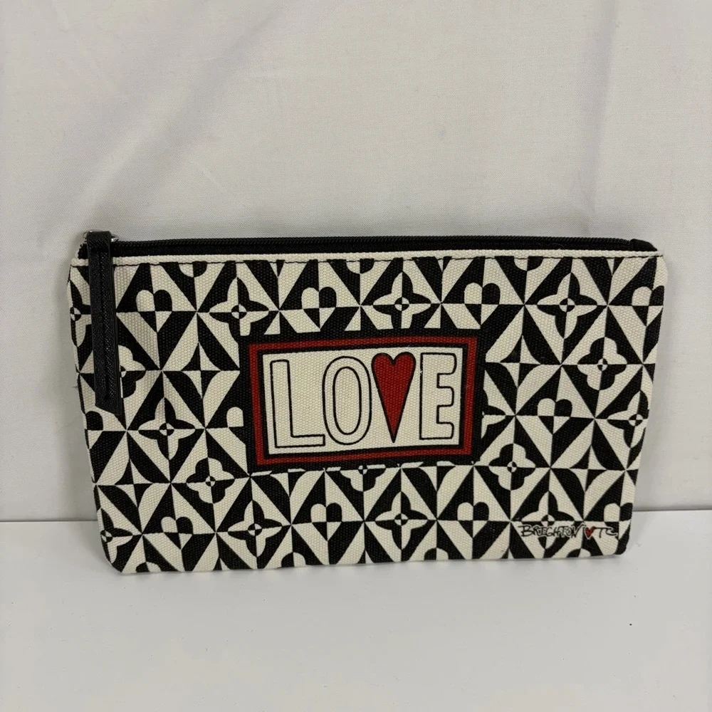 💘 Brighton LOVE Zip Pouch – Valentine’s Day Gift | Hearts | Black & White